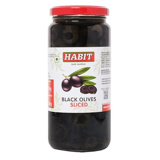 Habit Black Olive Sliced, 450 Gm