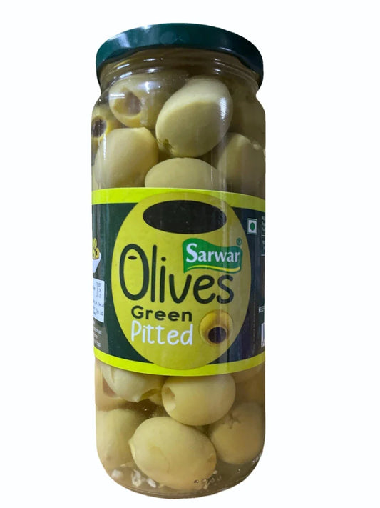 Sarwar Green Olive Pitted,450 Gm